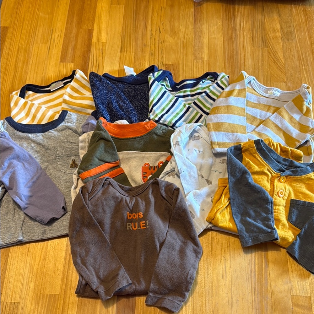 3-6 Multicolor Long Sleeve Bodysuits